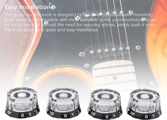 Gitarrhastighetskontrollratt, tillverkad av plast, 6 mm innerdiameter, gitarrhastighetskontrollvolymratt, toppen av gitarrratten.