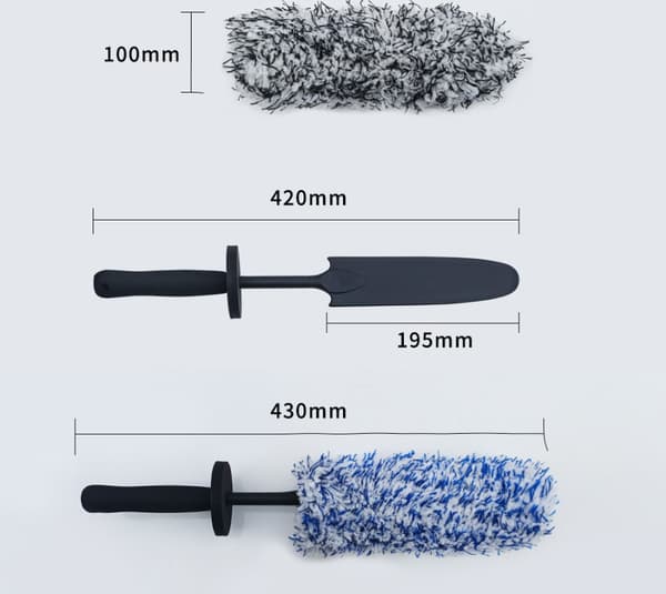 2-pak bløde mikrofiber plys bilfælg- og dækrensebørster (blå)