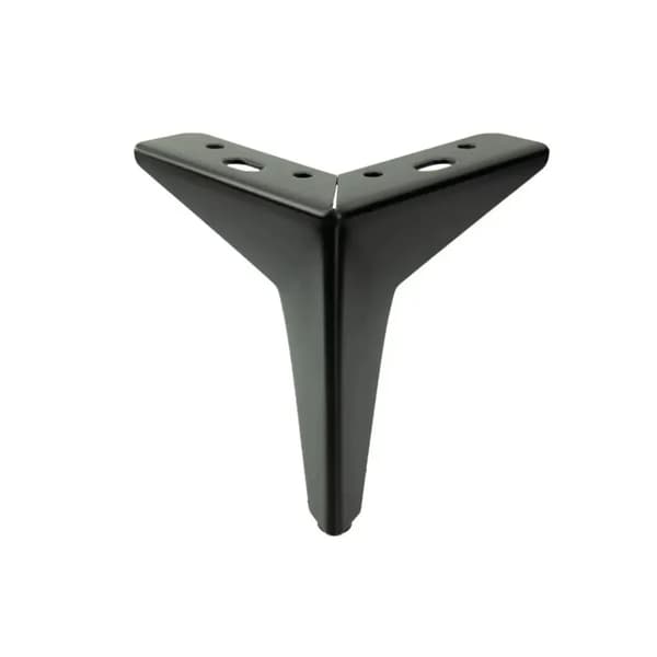4 metalmøbelben, sorte, 12 cm
