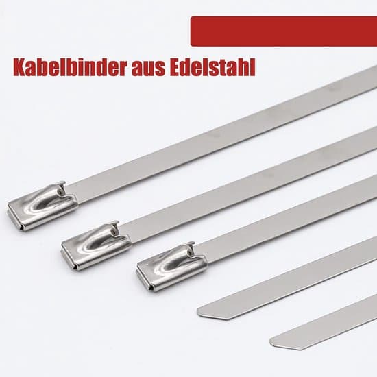 Kabelbindere i rustfrit stål med låsefunktion - 100 stk. - 4,6 x 200 mm
