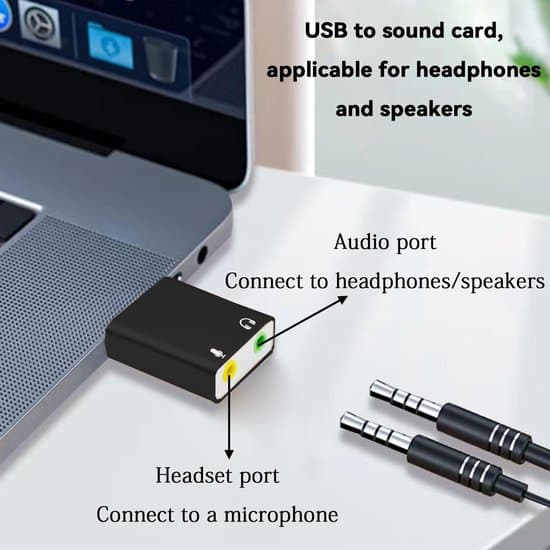 Eksternt USB-lydkort med stereolydkonverter