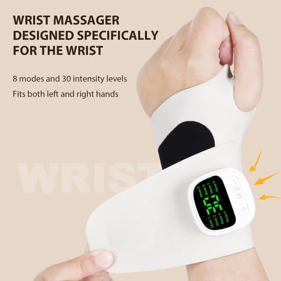Håndledsmassager med EMS-massagefunktion, 8 tilstande og 30 intensitetsniveauer, beige