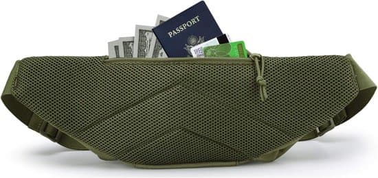 Midjeväska för män - justerbar - med blixtlåsficka - armégrön