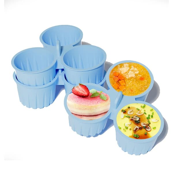 2-delt non-stick silikone kagebageforme til airfryer-desserter