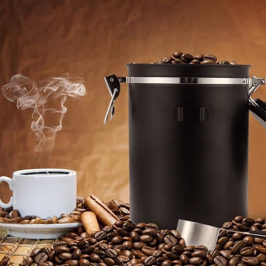 1,8L lufttæt kaffebeholder i rustfrit stål med datatracker og ske