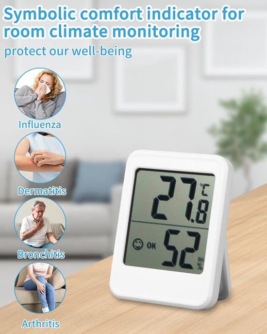 3-pack digital mini-termometer och hygrometer med komfortnivåindikator