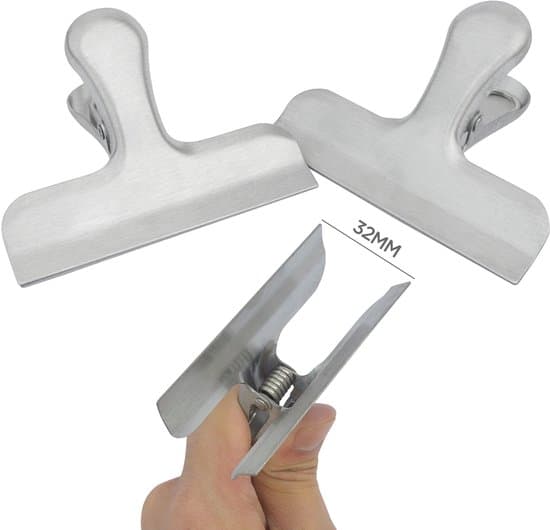 Medelstora metallklämmor - 10-pack - Rostfritt stål - Hållbara - Silver