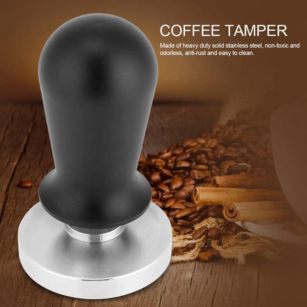 Kaffestamper i rustfrit stål, fladbundet espressostamper, 58 mm