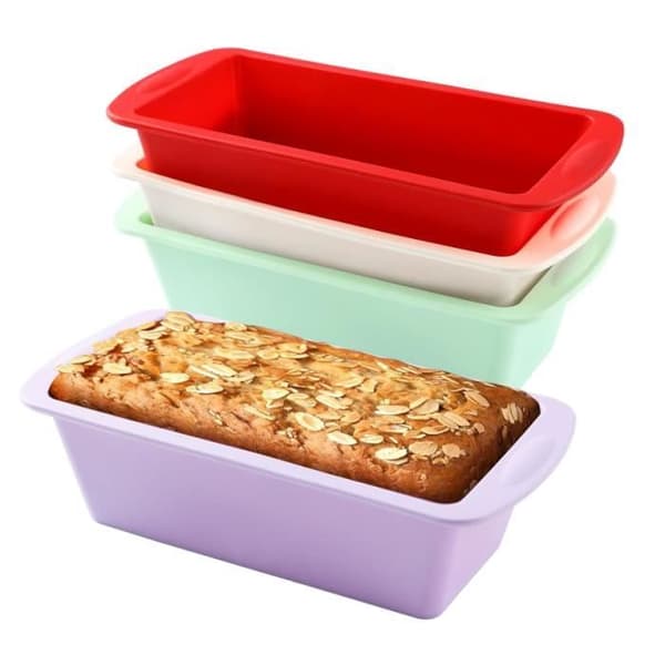 Silikone kageforme - mini brødforme - non-stick - 4-delt sæt - fleksibel