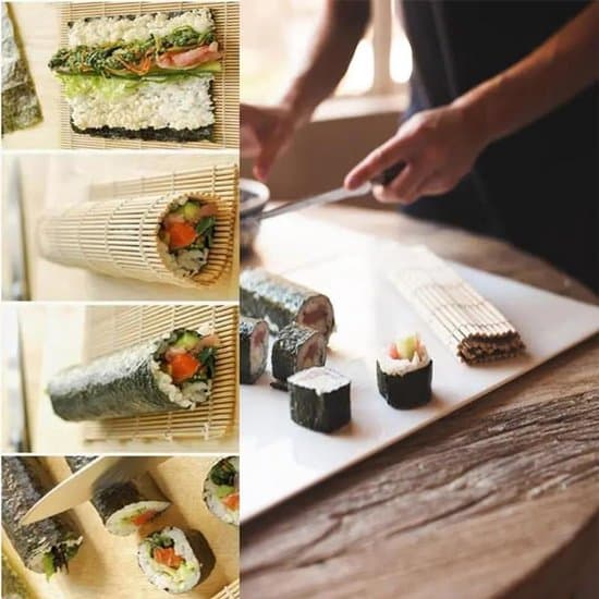 Luonnollinen bambu sushimatto - 24 x 24 cm - 4 kpl