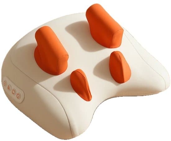 Vit 4D Nackmassager med 4 Titan-noder & 42°C Uppvärmning