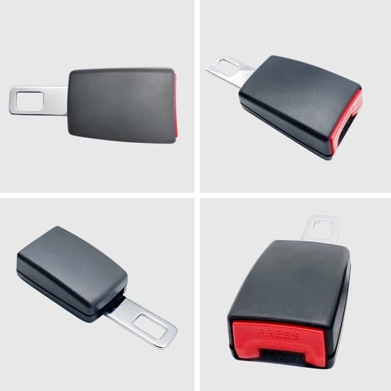 Bilbältesförlängare - 2-pack - 12 cm - Svart