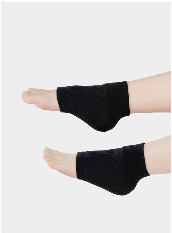 Silikone hælstrømper – Unisex bløde hælbeskyttere – Sort – 3-pak