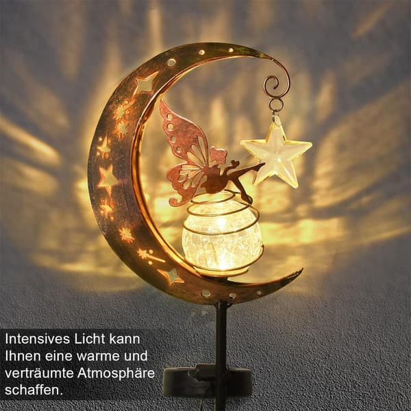 Havelys, solcellelamper, havepynt, terrassepynt, udendørs solcellelamper, fe/blomsterfe vandtætte solcellelamper