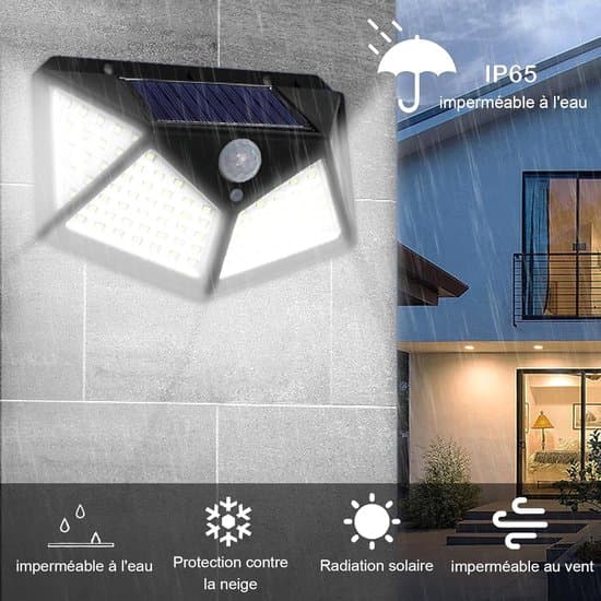 Solarvägglampa - Rörelsesensor - Svart