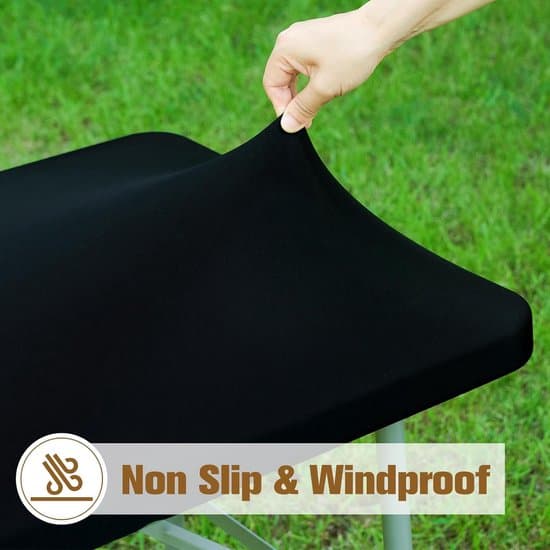 Svart 76x121 cm elastisk camping picknick bordsduk