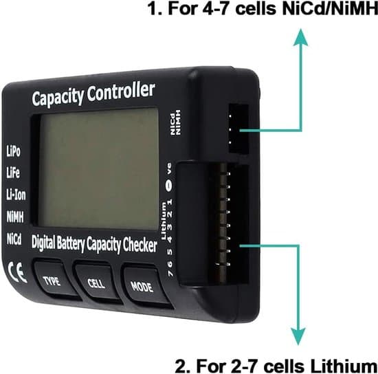 Mini Digital Batterikapacitetsmonitor RC Batteritester - Spændingstester til LiPo NiMH NiCd