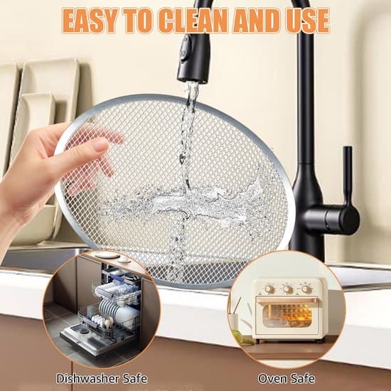 2-delt sølv 20 cm perforerede aluminiums pizzabageforme og -stativer