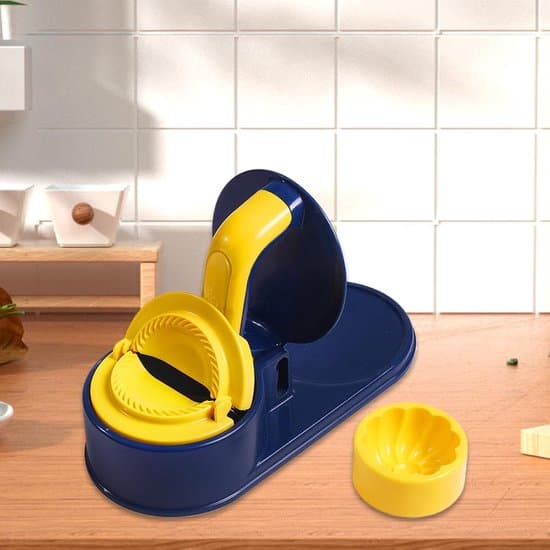 Dumpling Maker - Degpressverktyg - Hemlagning - Manuellt Driven - 20 x 11.5 x 25.5 cm - Mörkblå