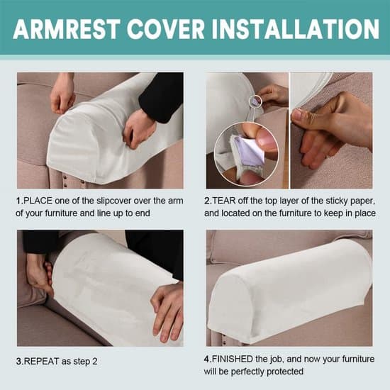 2-pack silvergrå elastiska soffarmstöd och fåtöljskydd