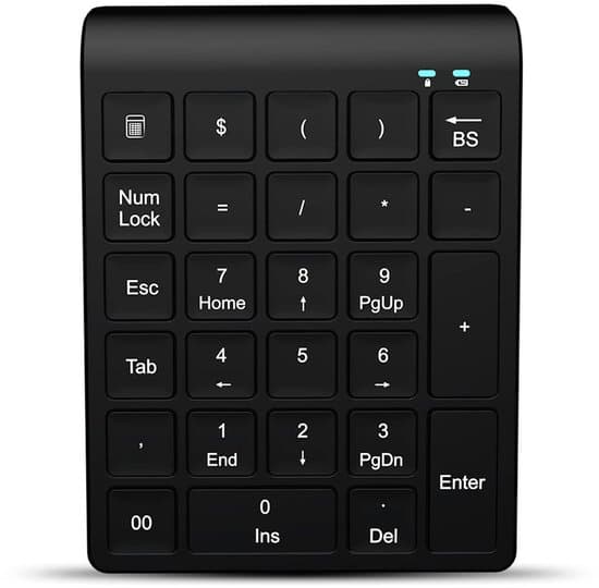 Langaton numeronäppäimistö, 27-näppäimen Bluetooth, automaattinen lepotila