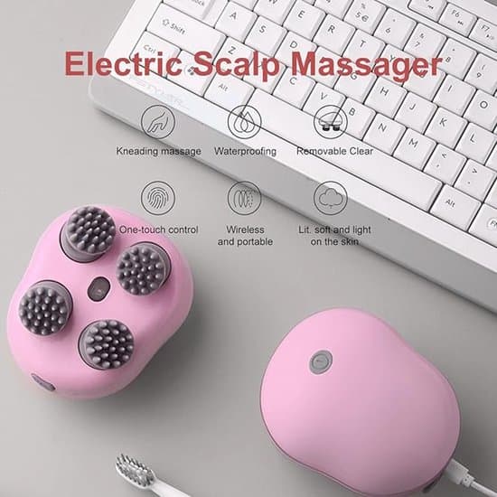 USB Uppladdningsbar Elektrisk Hårbottenmassager - Vit