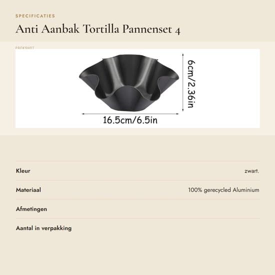 Tacoform - Non-stick belægning - Sort - Bageform til tacos - Perfekt til hjemmet - 4 stk.
