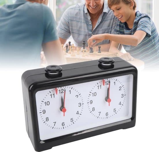 Mekaniskt schackur - Analog timer - Schackspel - Tyst knapp - Ej specificerat - Svart