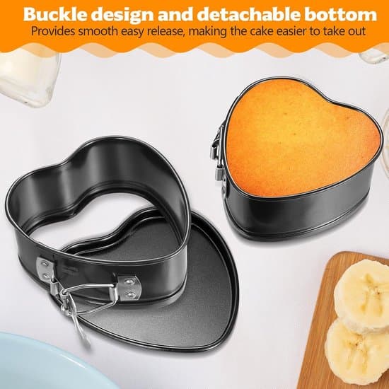 Hjerteformet bageform - premium kulstofstål - 2-delt sæt - 11 x 5 cm