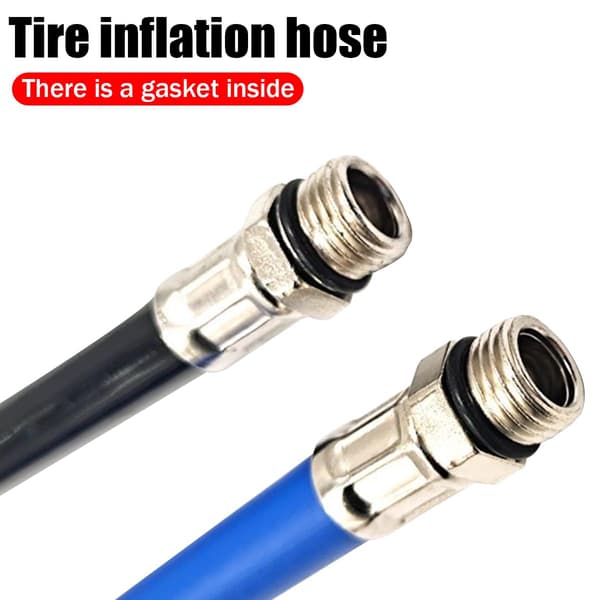 2-pack bildäckspumpförlängningsslangar - 37 cm universella hjulpumpadaptrar - blå