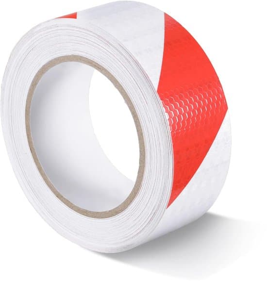 Heijastava teippi lattiamerkintään - 25 m x 5 cm - Itsekiinnittyvä varoitusteippi