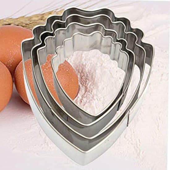 4-delt pæonmønster rustfrit stål non-stick bage-/småkage-/kageformssæt