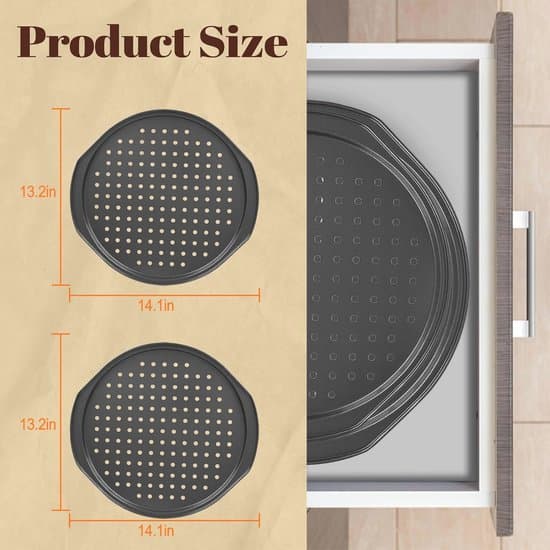Non-Stick Ovn Pizzafade - 35 cm, 2 Stk.