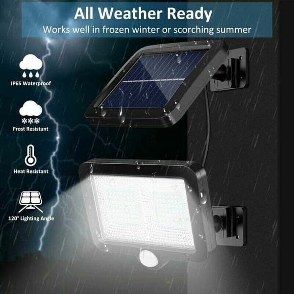 Utomhus solcellslampa med rörelsesensor, 98 LED-pärlor, 5-meterskabel, 1-pack.
