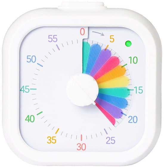 Barnsynlig timer, 60-minuters nedräkningstimer, lämplig för klassrum, studier, kontor och kök, tyst drift, timer (vit stil 3)