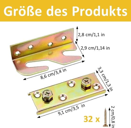 Sengeforbinder - Ophængsbeslag - 4 Stykker - Kraftig