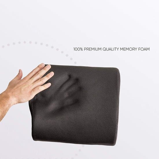 Ergonomisk lændestøttepude i memoryskum - 32x34 cm - Sort