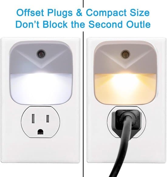 4-pack plug-in LED-nattlampor med rörelse- och dag/nattsensor (varmvit)