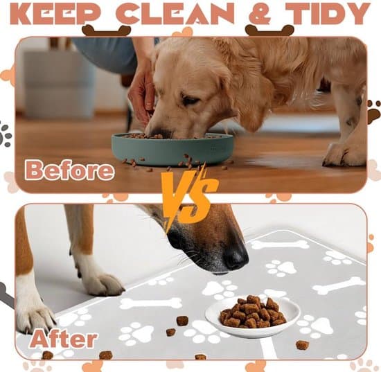 Kæledyrsfodermåtte 30 x 50 cm, absorberende fodermåtte til hunde, fodermåtte til hunde og katte, bademåtte