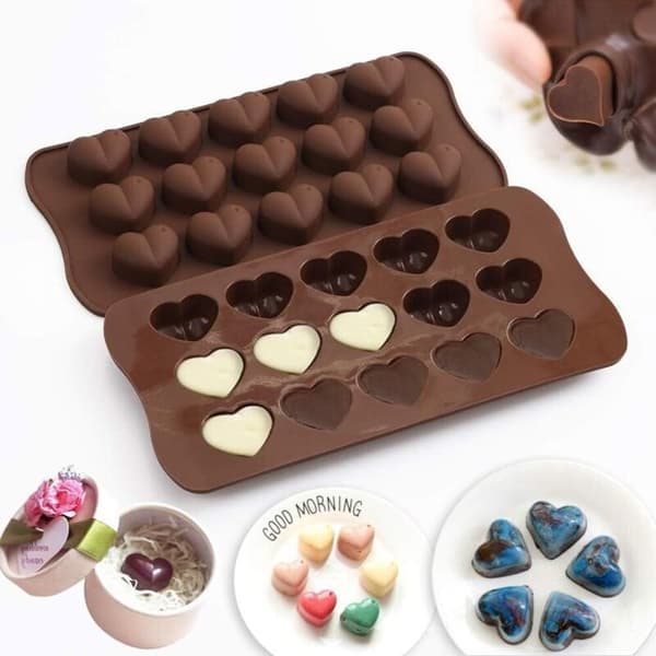 15-hulrum honningkage hjerteformet chokoladeform