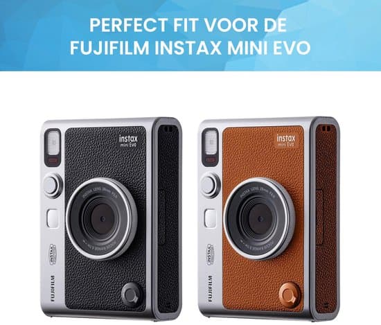 Etui egnet til Fujifilm Instax Mini EVO - PU læderetui - Cover - Sort