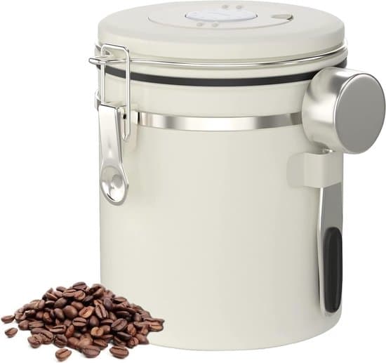 Kaffeopbevaringsbeholder - 1,2L (500g) - Med CO2-udluftning - Rustfrit stål