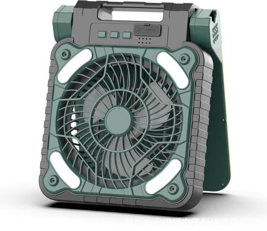 Camping Solarventilator, Bærbar Køleventilator, Sol- og Batteridrevet, 5200mAh