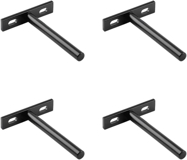 4-pak kraftige hyldebeslag (sort, 3-tommer)