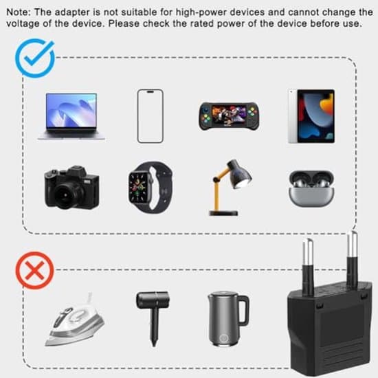 Reseadapter från USA till EU, 4-delars reseadapterset