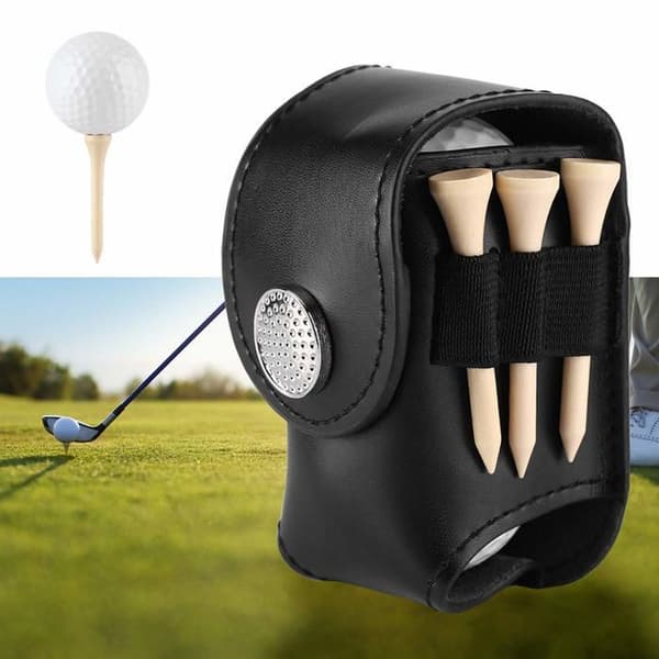 Sort golfboldclips, golftaske, golfstativ, golf-tee, opbevaringstaske til golftilbehør
