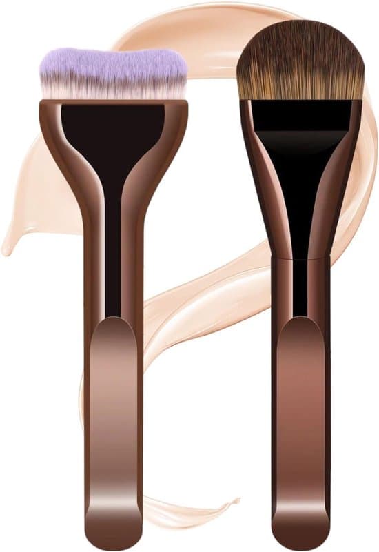 2-delt ultratynd flydende foundation- og concealer-makeupbørstesæt