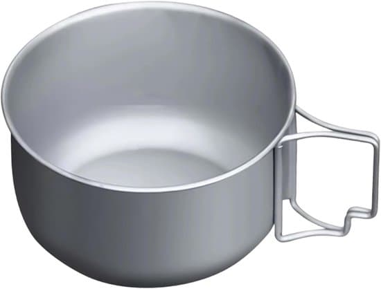 220 ml Ultralet Campingkrus, lavet af 304 rustfrit stål med foldbart håndtag, Ø7 cm, Velegnet til camping og daglig brug