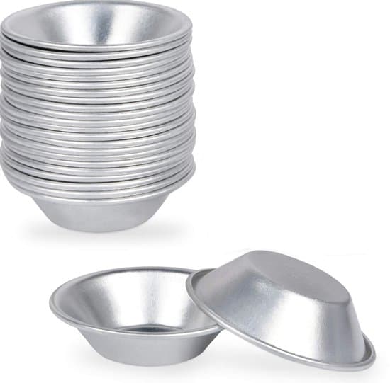 25-pack silver non-stick mini äggtårta och puddingbakformar
