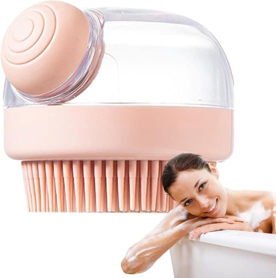 Ergonomisk Silikone Kropspeeling Badebørste - Pink